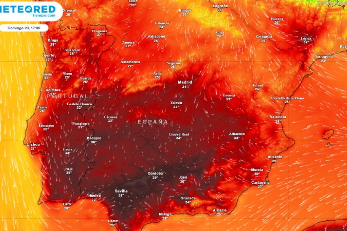 Mapa de Meteored para el fin de semana en España