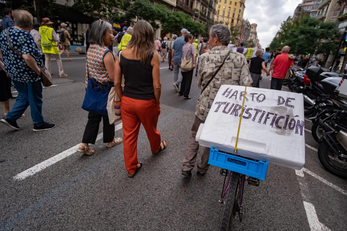 Foto de archivo de protestas en Barcelona contra la 'turistificación'.