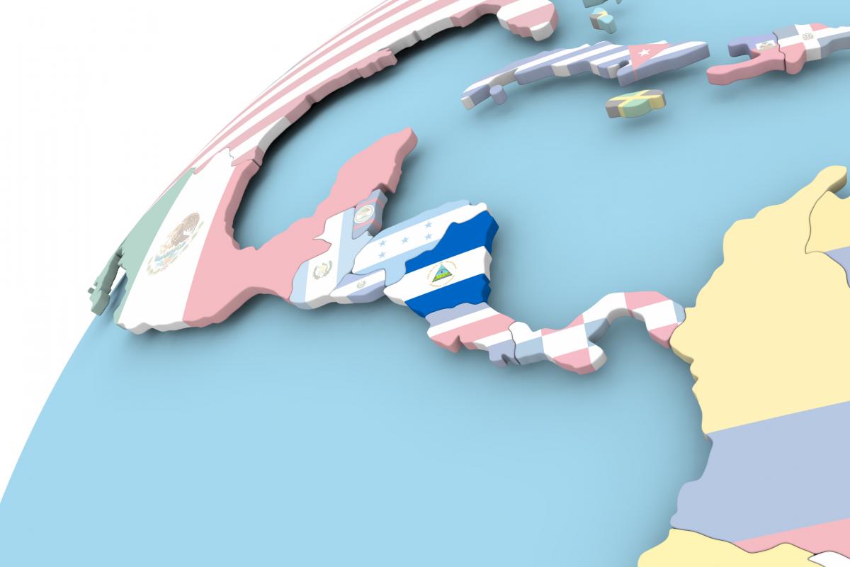 Mapa de varios países de América.