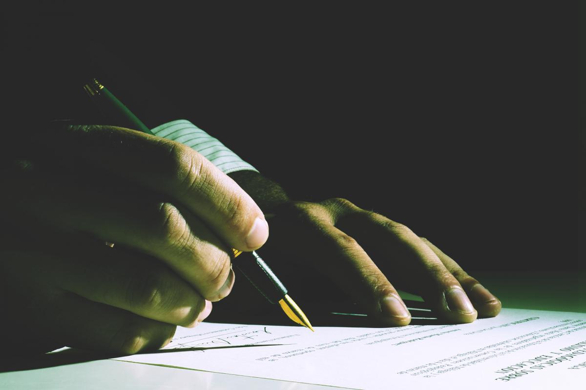 Firma de un testamento