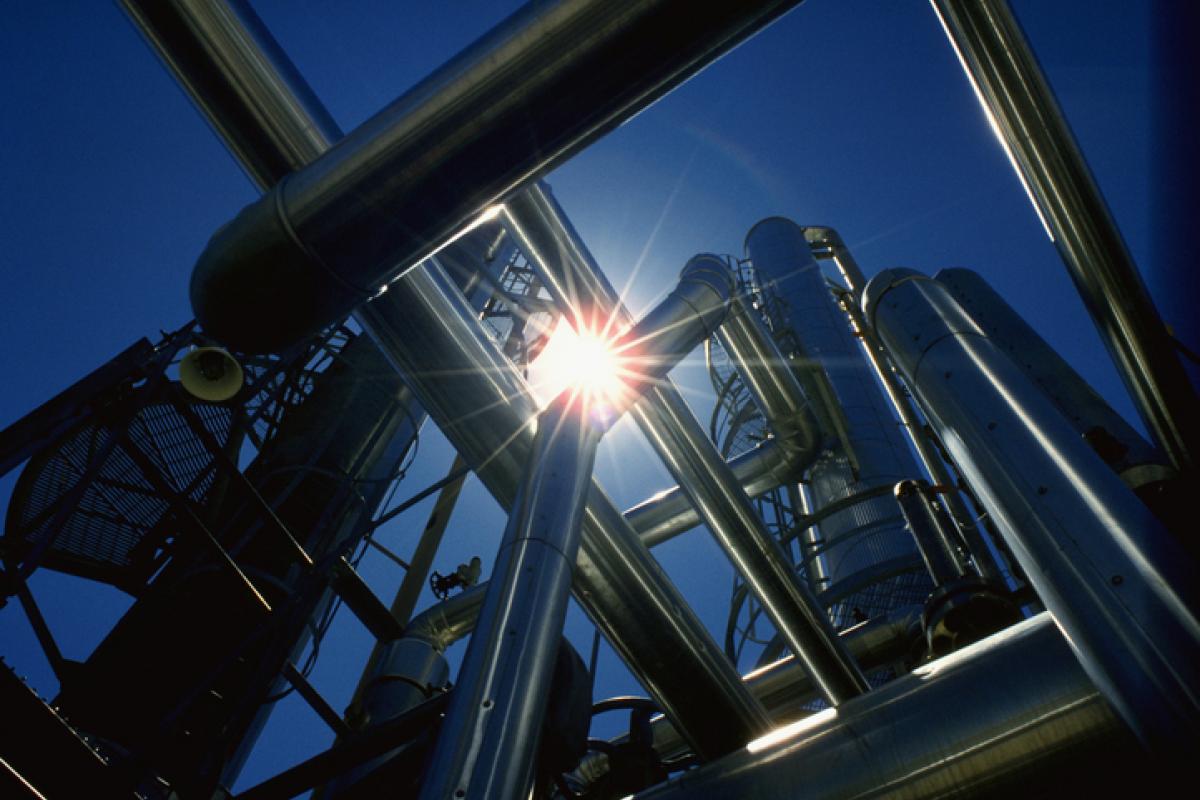 Imagen de archivo de una planta de gas natural.