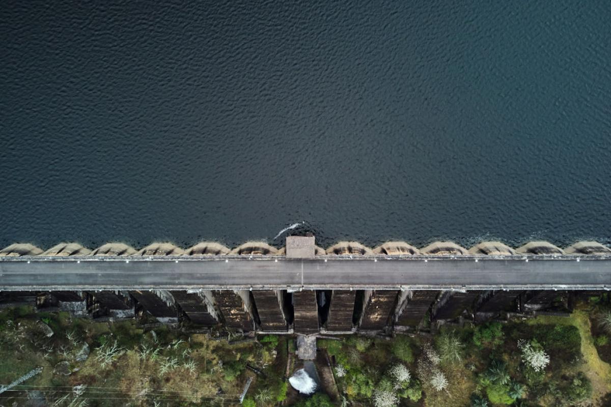 Vista aérea de uno de los embalses de Galicia en los que se realizará el simulacro.
