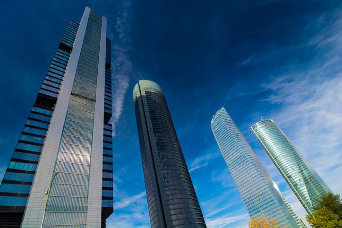 Imagen de archivo de los cuatro grandes rascacielos de Madrid.