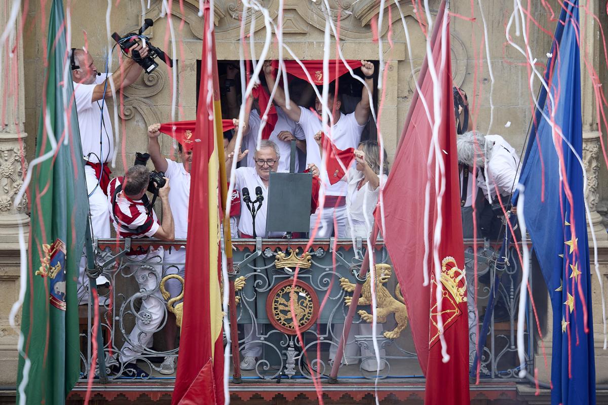 Chupinazo de las fiestas de San Fermín en 2023.