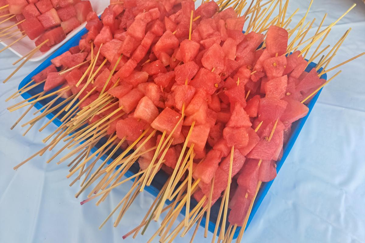 Brochetas de sandía.