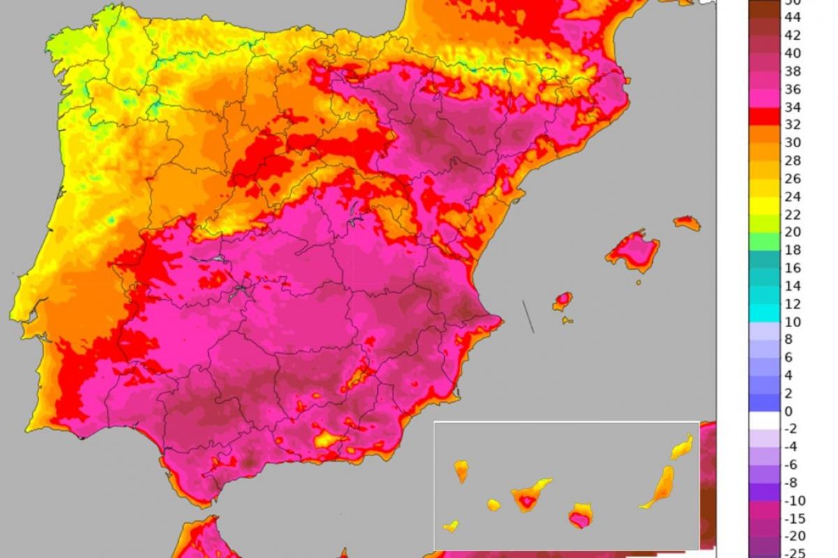 Mapa previsto por la AEMET