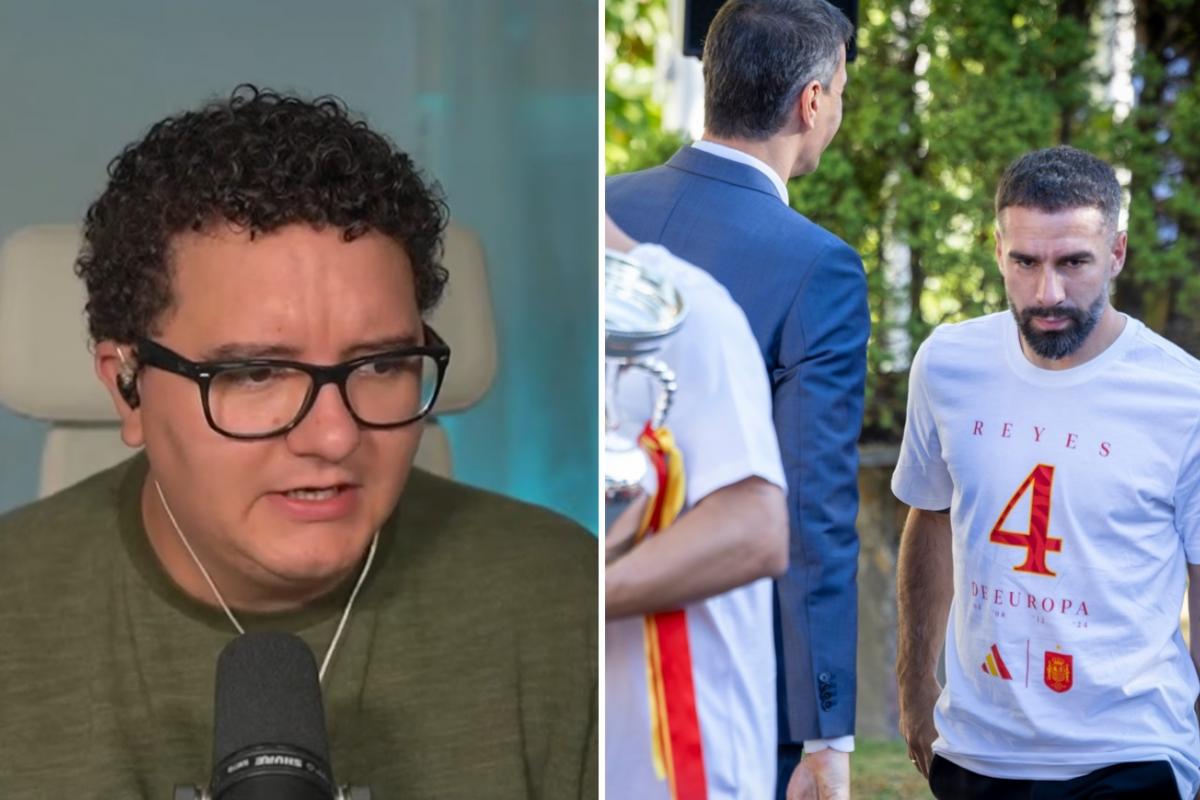 Fotomontaje de Facu Díaz y el saludo de Carvajal a Pedro Sánchez