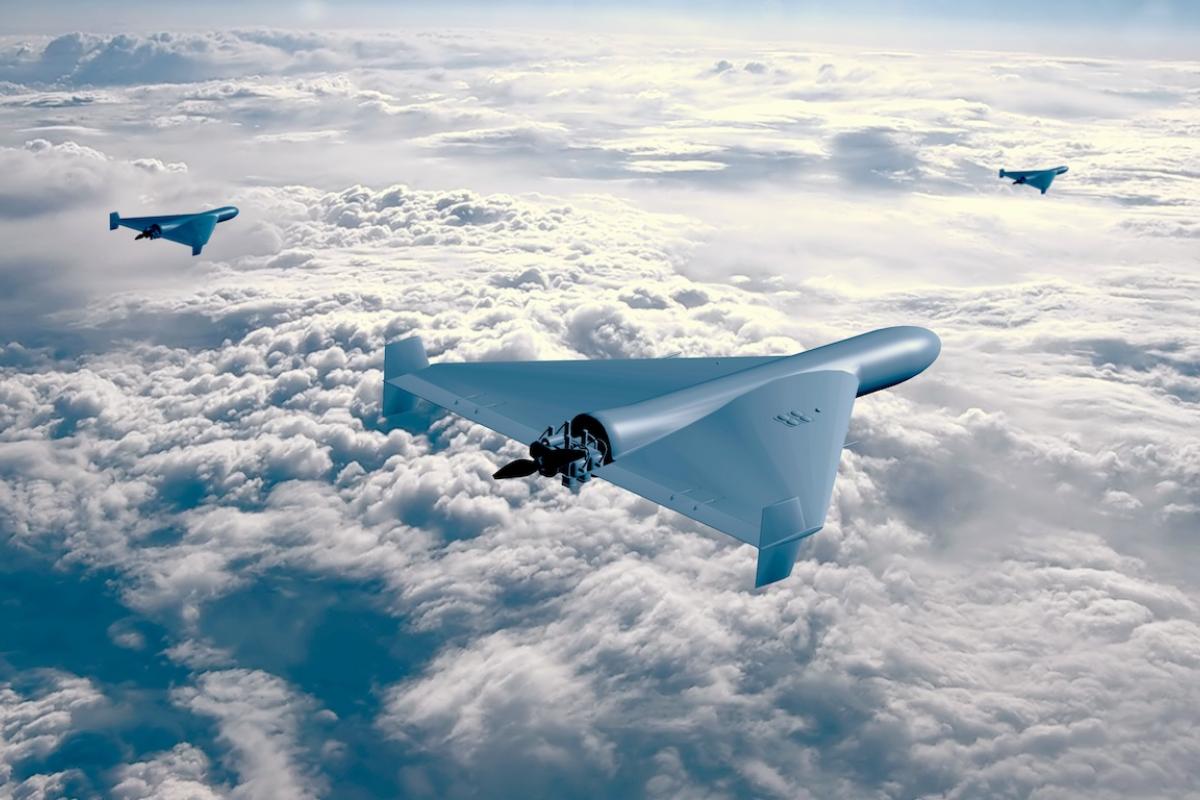 Reproducción del dron tipo Shahed que habría caído en Bielorrusia desde Rusia.