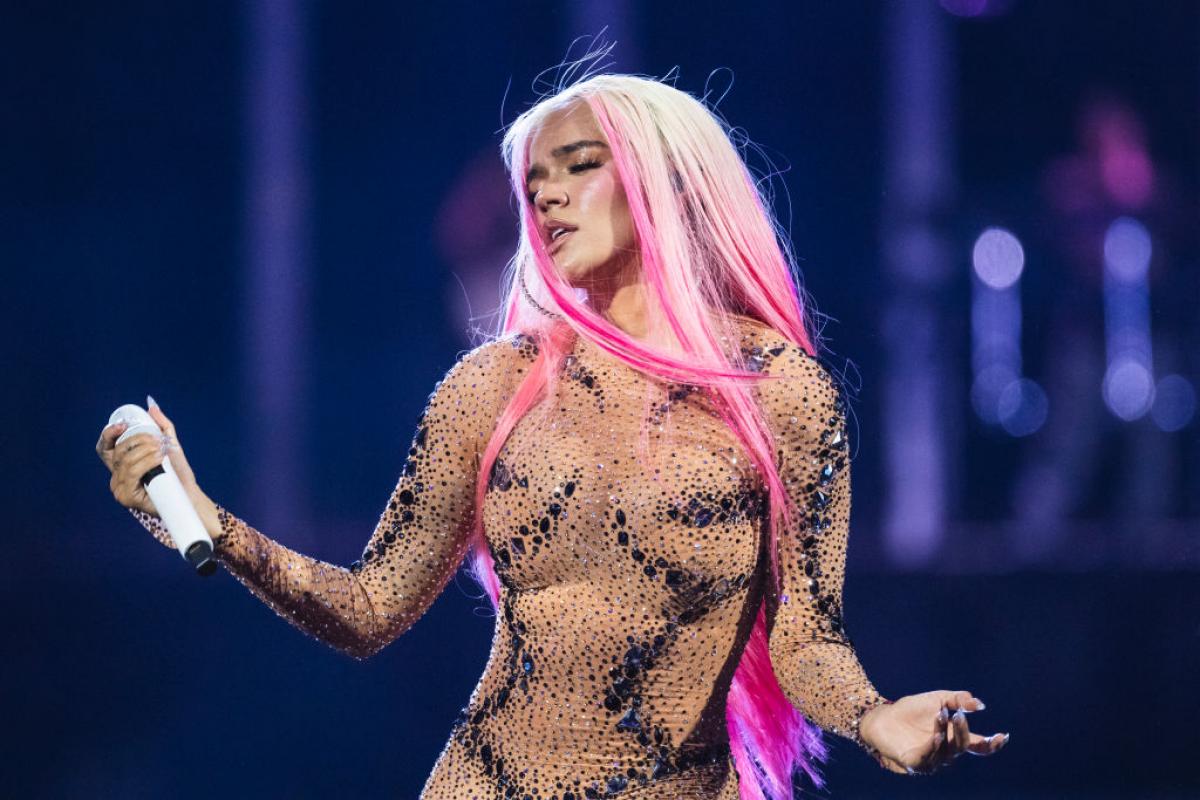 Karol G durante uno de sus conciertos en el Bernabeu.