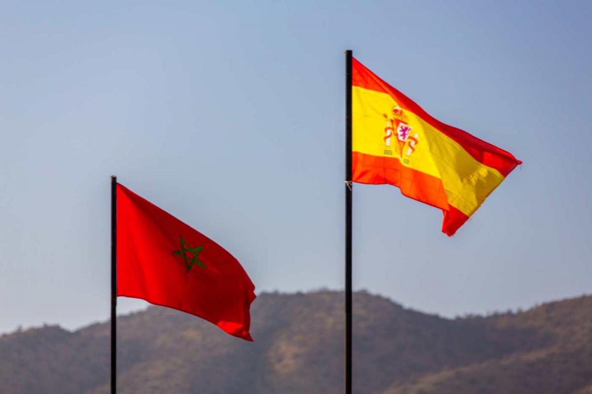 Banderas de España y de Marruecos