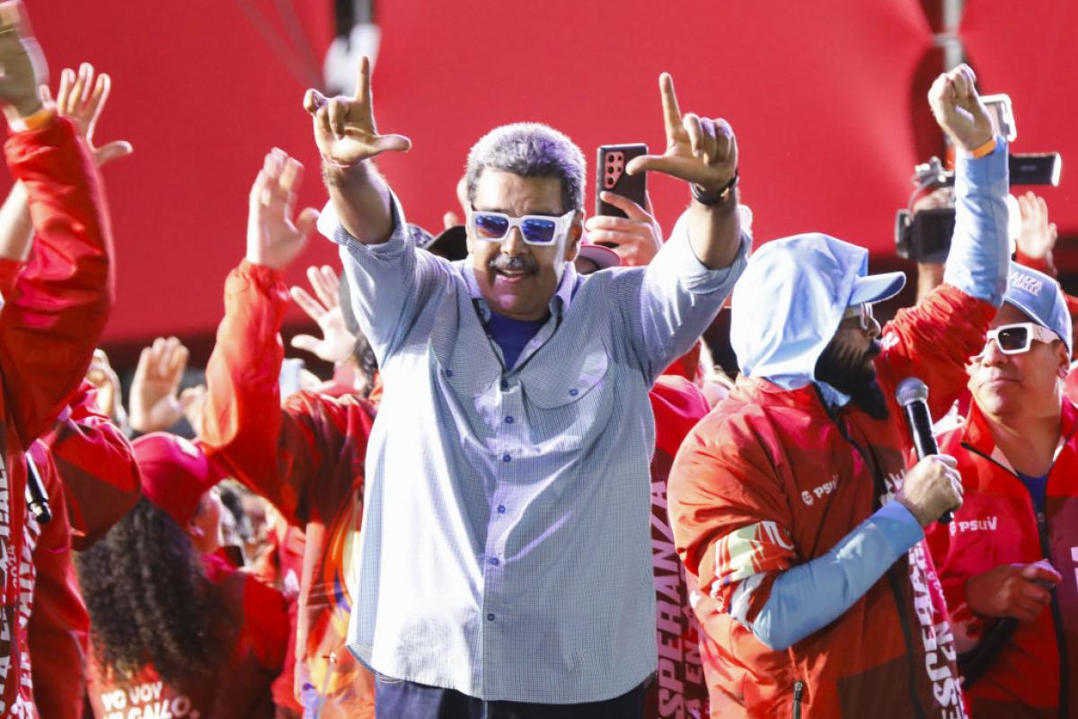 El presidente de Venezuela, Nicolás Maduro, en el cierre de su campaña.