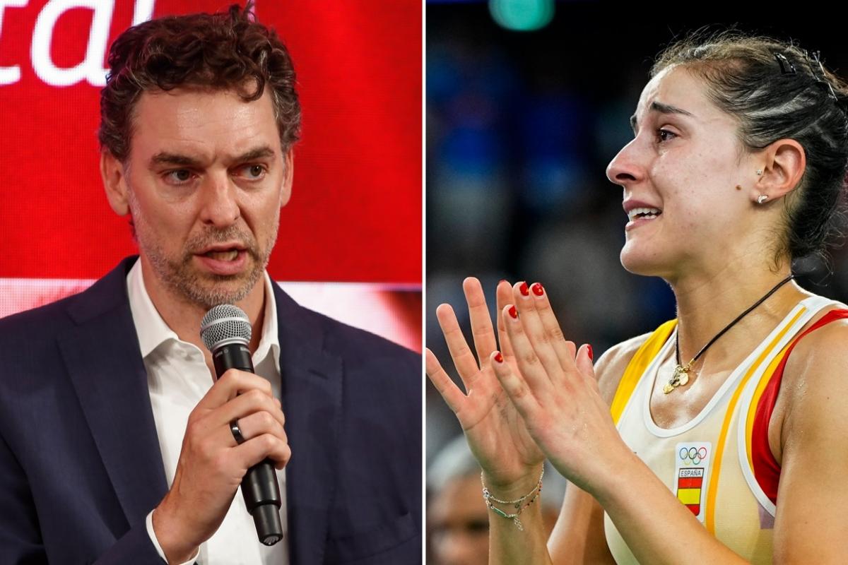 Fotomontaje de Pau Gasol y Carolina Marín