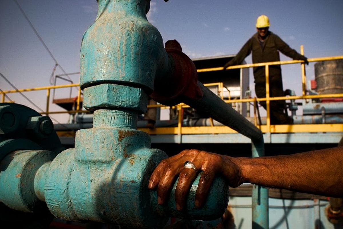 Imagen de archivo del yacimiento petrolífero de El-Sharara, en Libia.