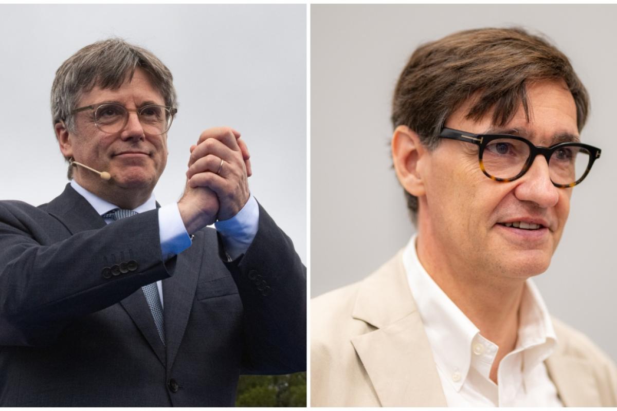 Fotomontaje de Salvador Illa y Carles Puigdemont.