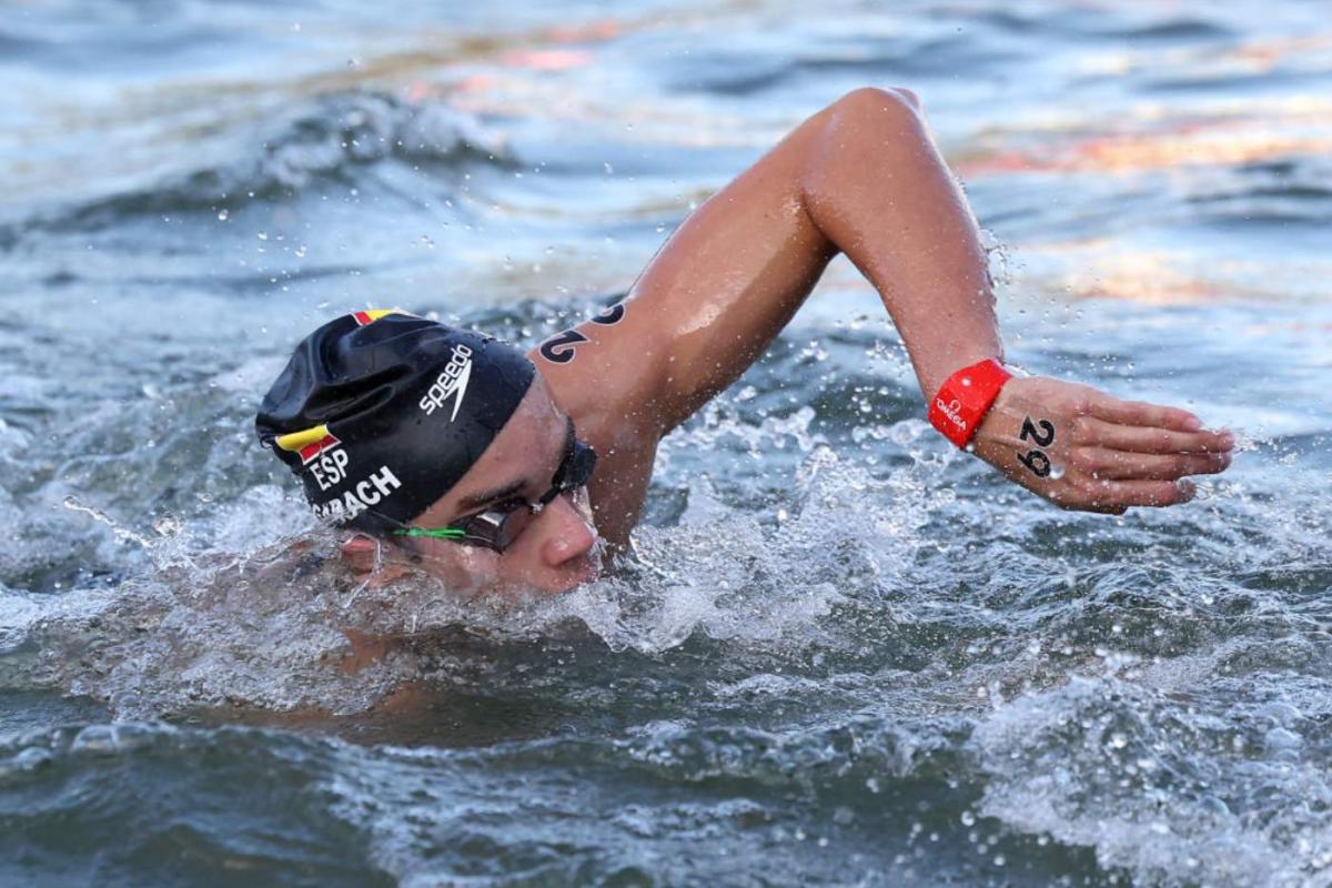 El nadador español Carlos Garach durante una de las pruebas de natación olímpicas