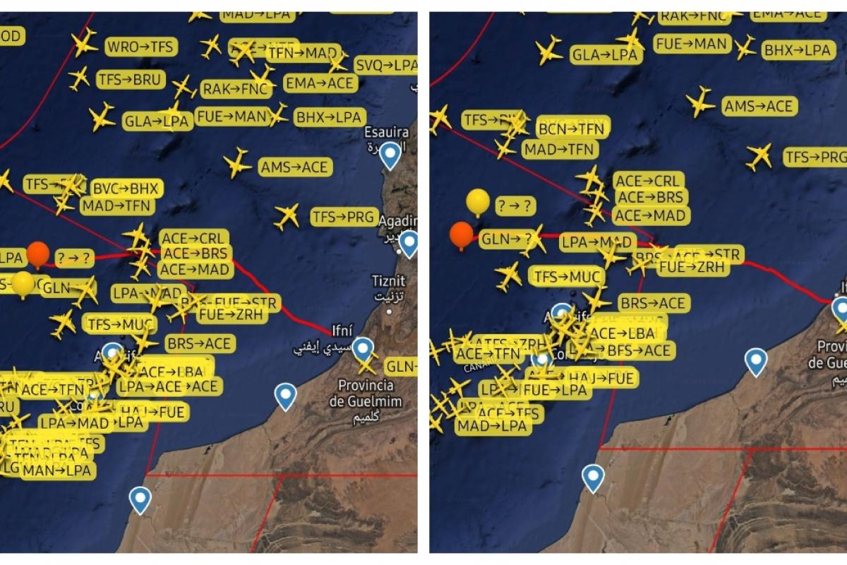Espacio aéreo en Canarias