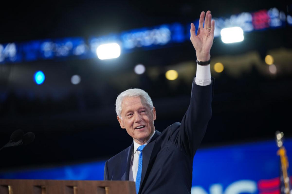 Bill Clinton en su intervención en la Convención Nacional del Partido Demócrata.