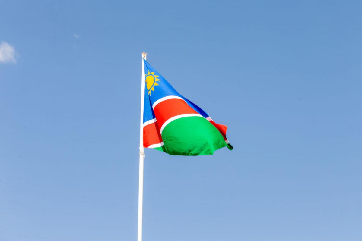 La bandera de Namibia, en una imagen de archivo
