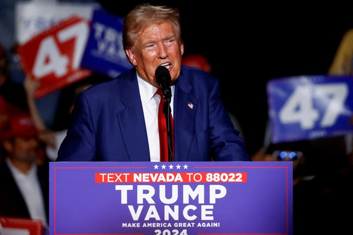 Donald Trump en un mitin.