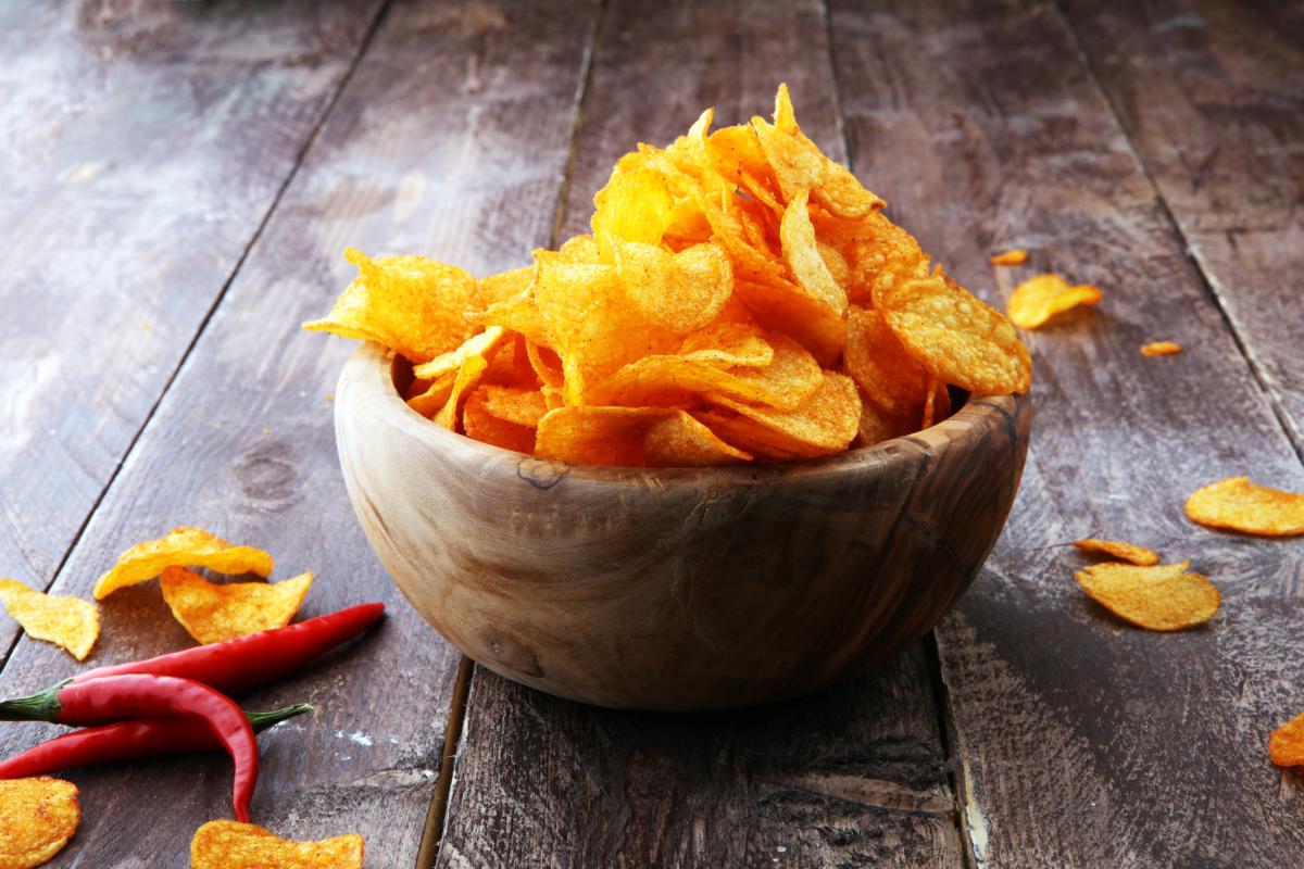Imagen de archivo de unas chips picantes.