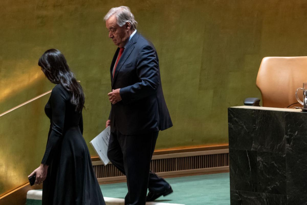 António Guterres, de camino a su discurso ante la Asamblea General de la ONU