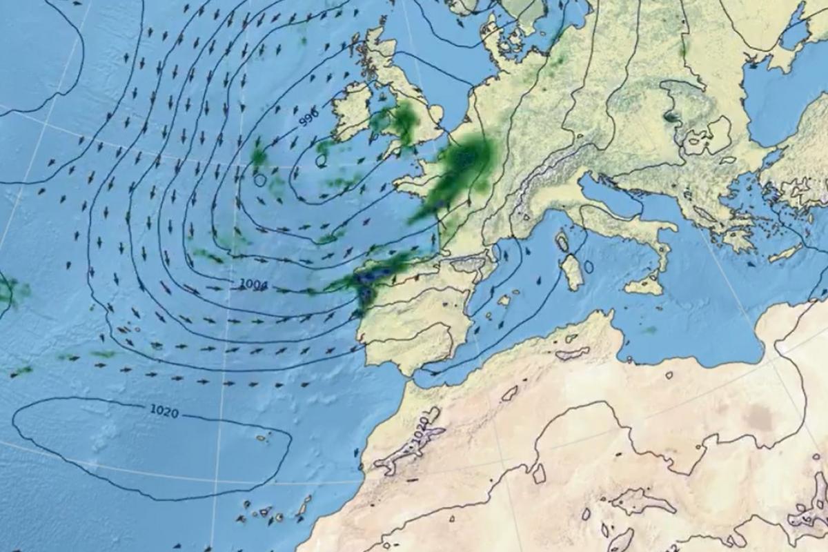Mapa de previsión de la AEMET