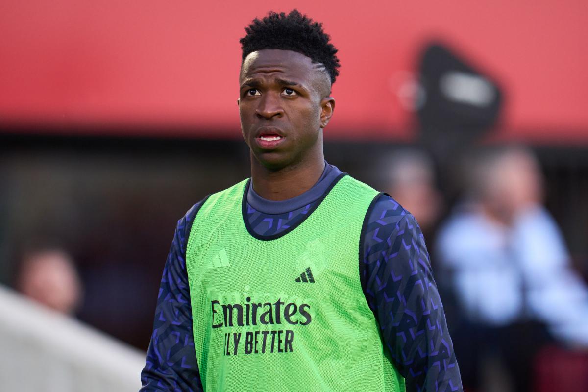 Vinicius en el partido en Son Moix, en febrero de 2023.