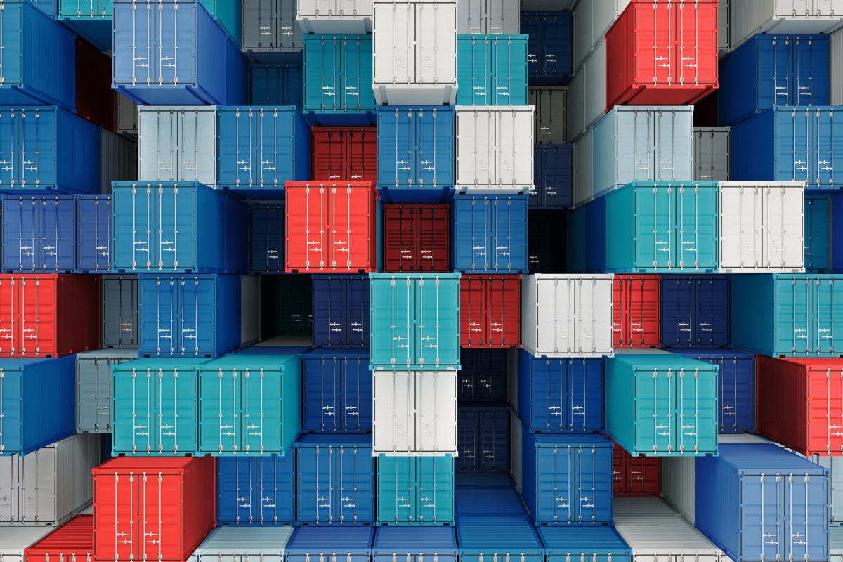 Imagen de archivo de contenedores marítimos.