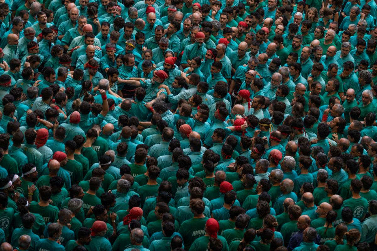 Imagen de archivo de Castellers de Vilafranca en el Concurs de Castells de Tarragona.