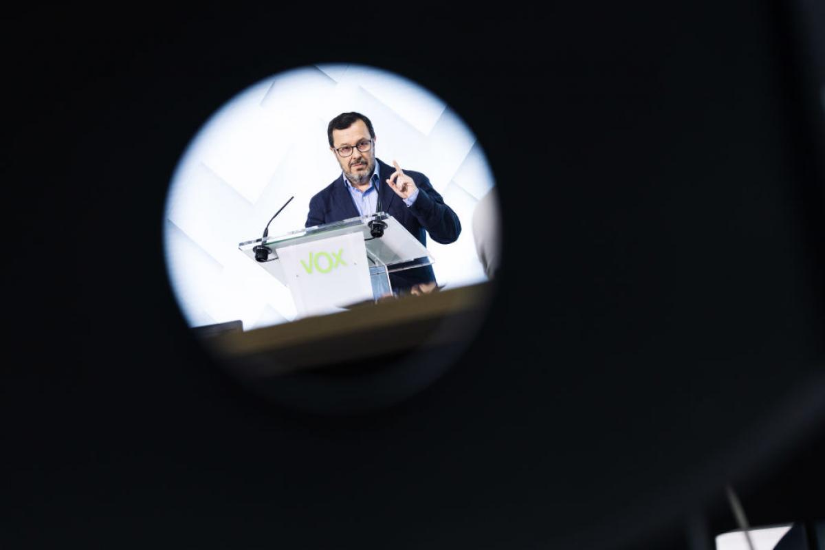 José Antonio Fúster, en una rueda de prensa de Vox