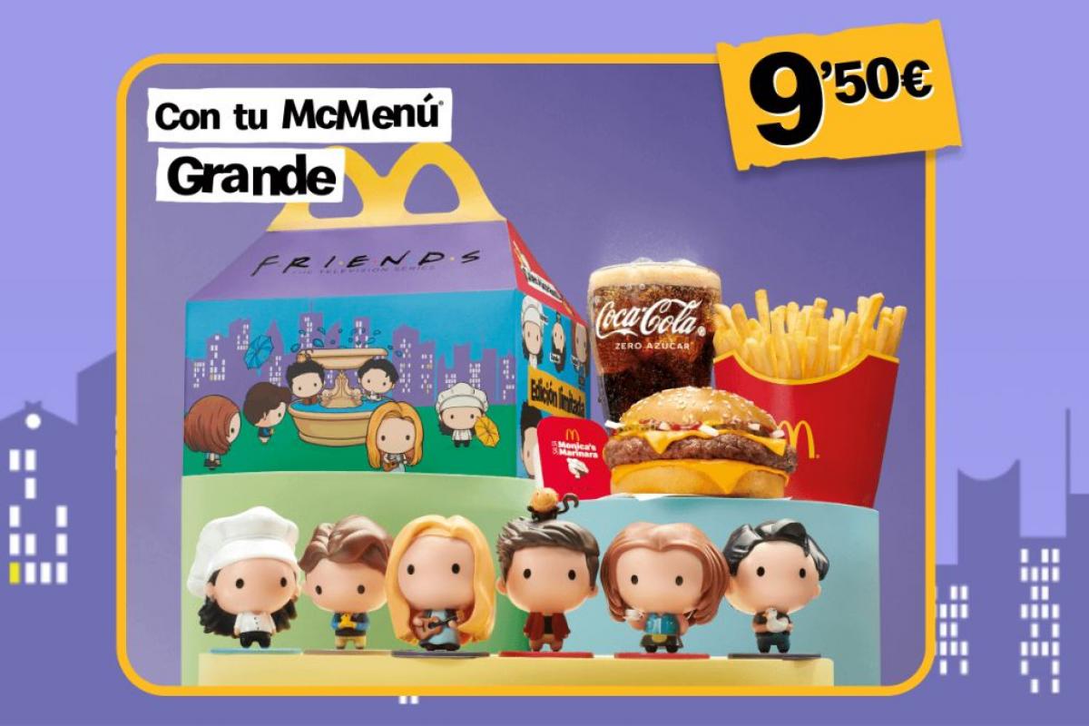 Muestra del la 'Friends Box' y las figuritas coleccionables de McDonald's España.