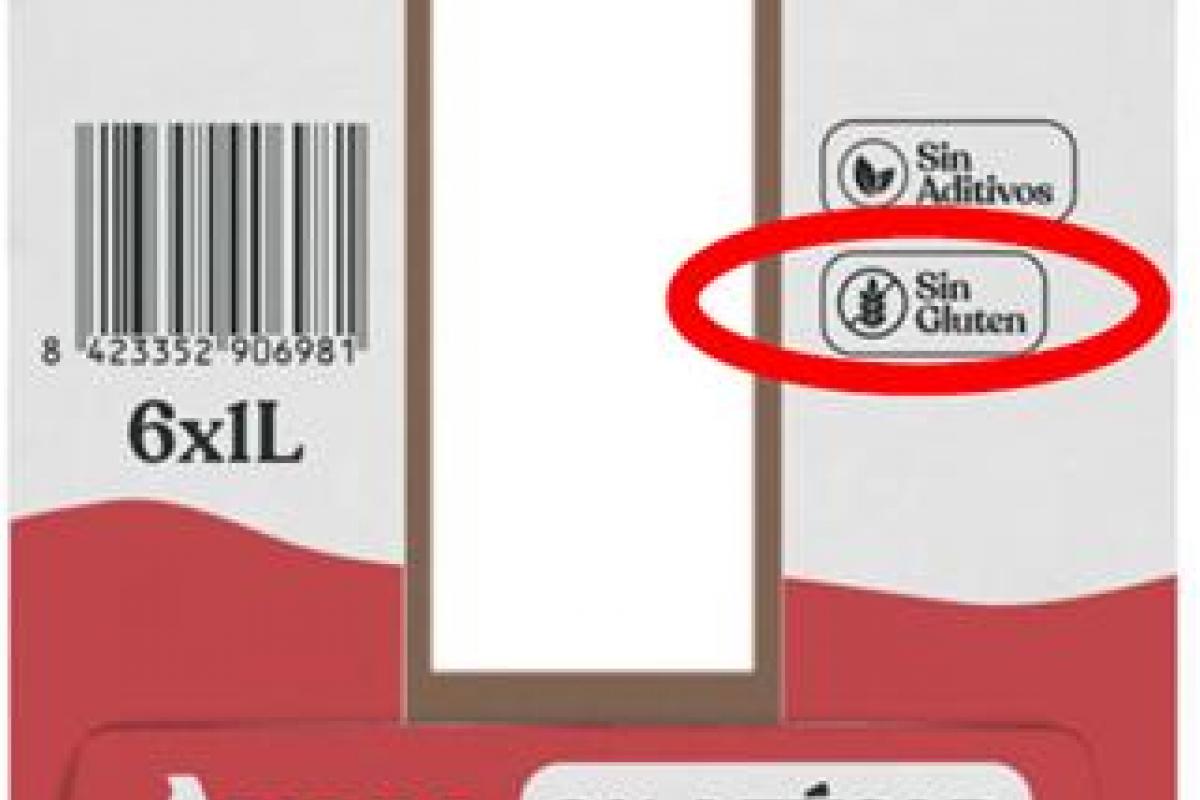 Lateral de la caja de bebida de avena con el etiquetado erróneo.