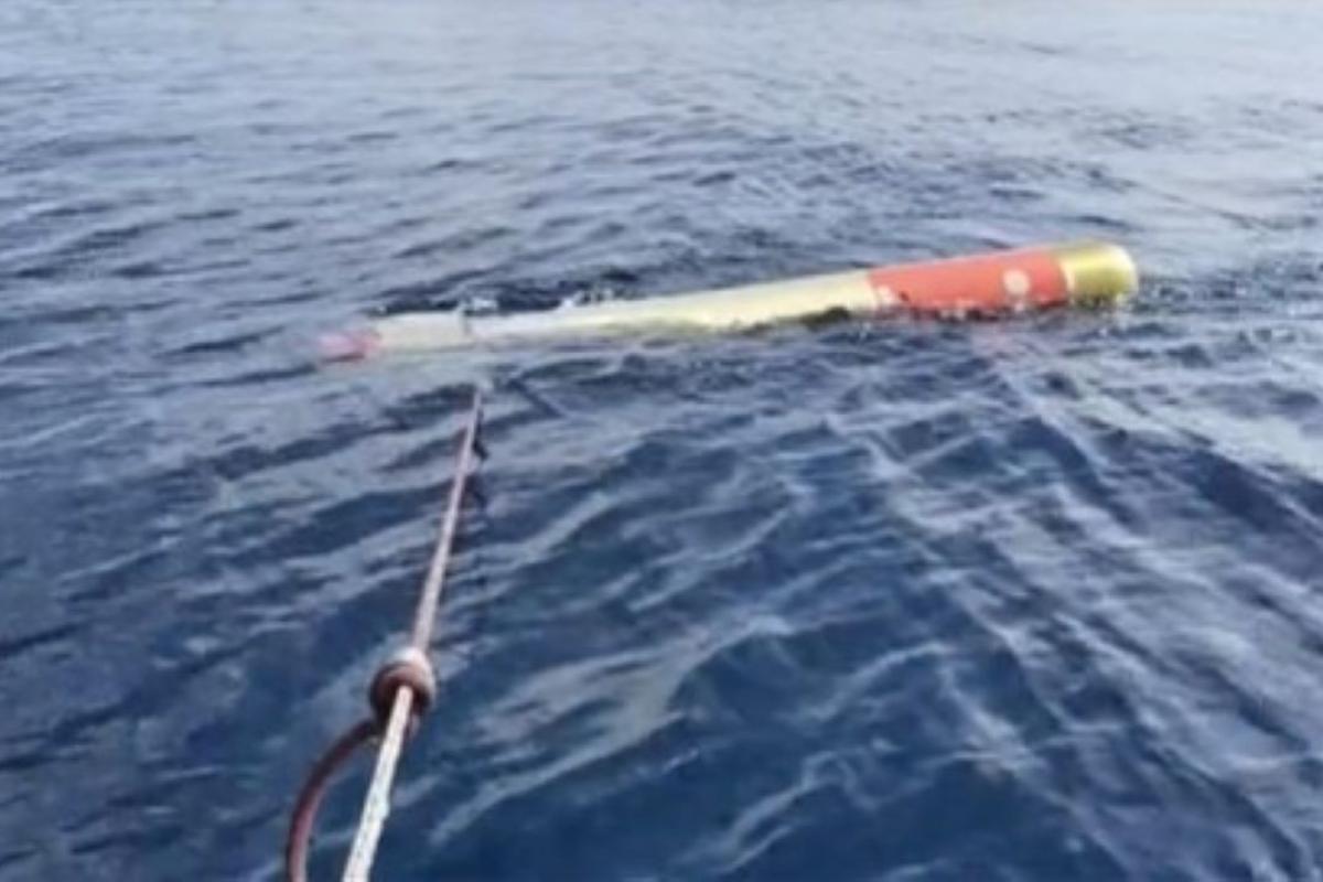 El torpedo de la Armada Española localizado cerca de la isla de Tabarca, en Alicante.