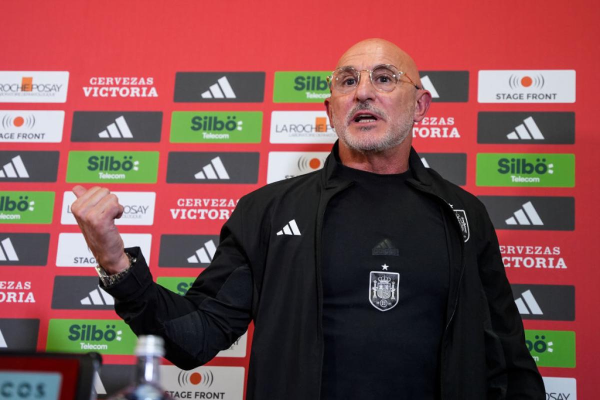 Luis de la Fuente, seleccionar de España, en una rueda de prensa.