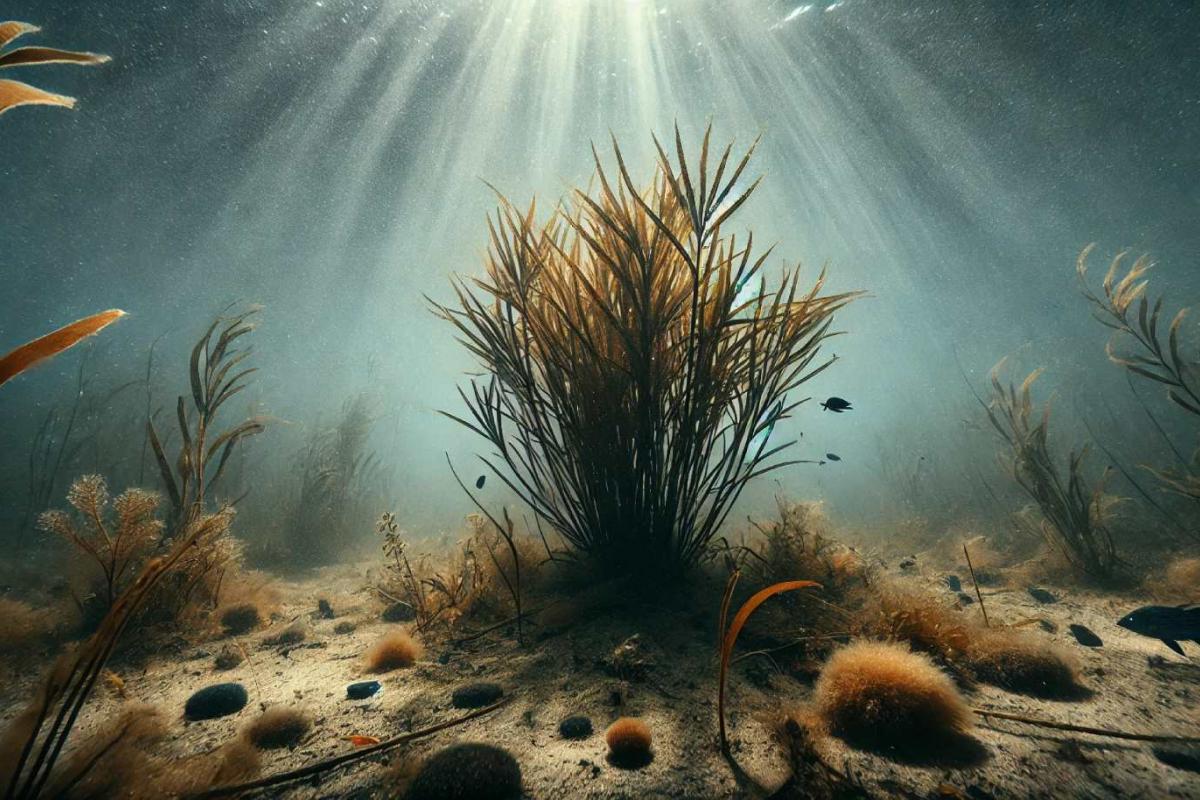 Representación artística de un alga invasora