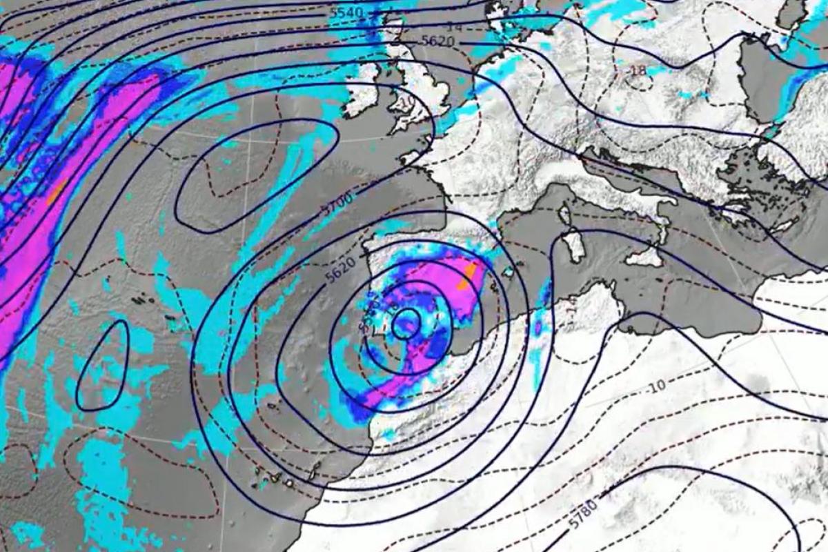 El mapa de previsión de precipitaciones de la AEMET