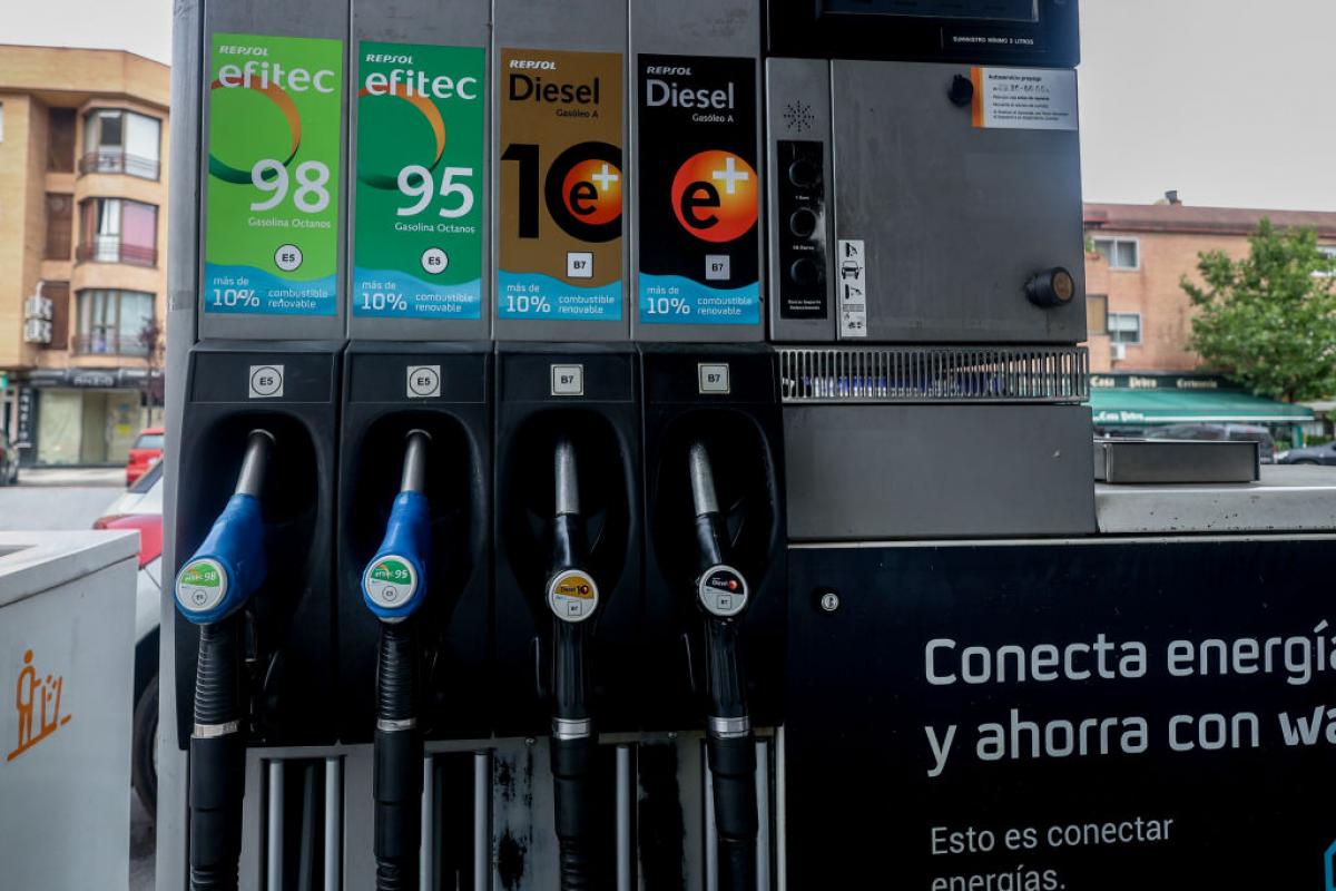 Surtidor de una gasolinera en Madrid.