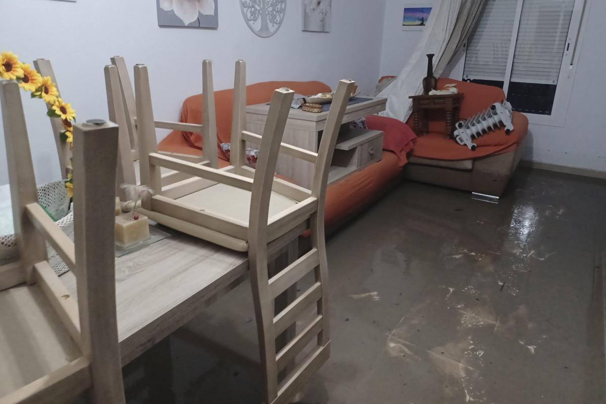 Una vivienda inundada en la pedanía de Guadalcacín (Jerez de la Frontera) tras el paso de la DANA.