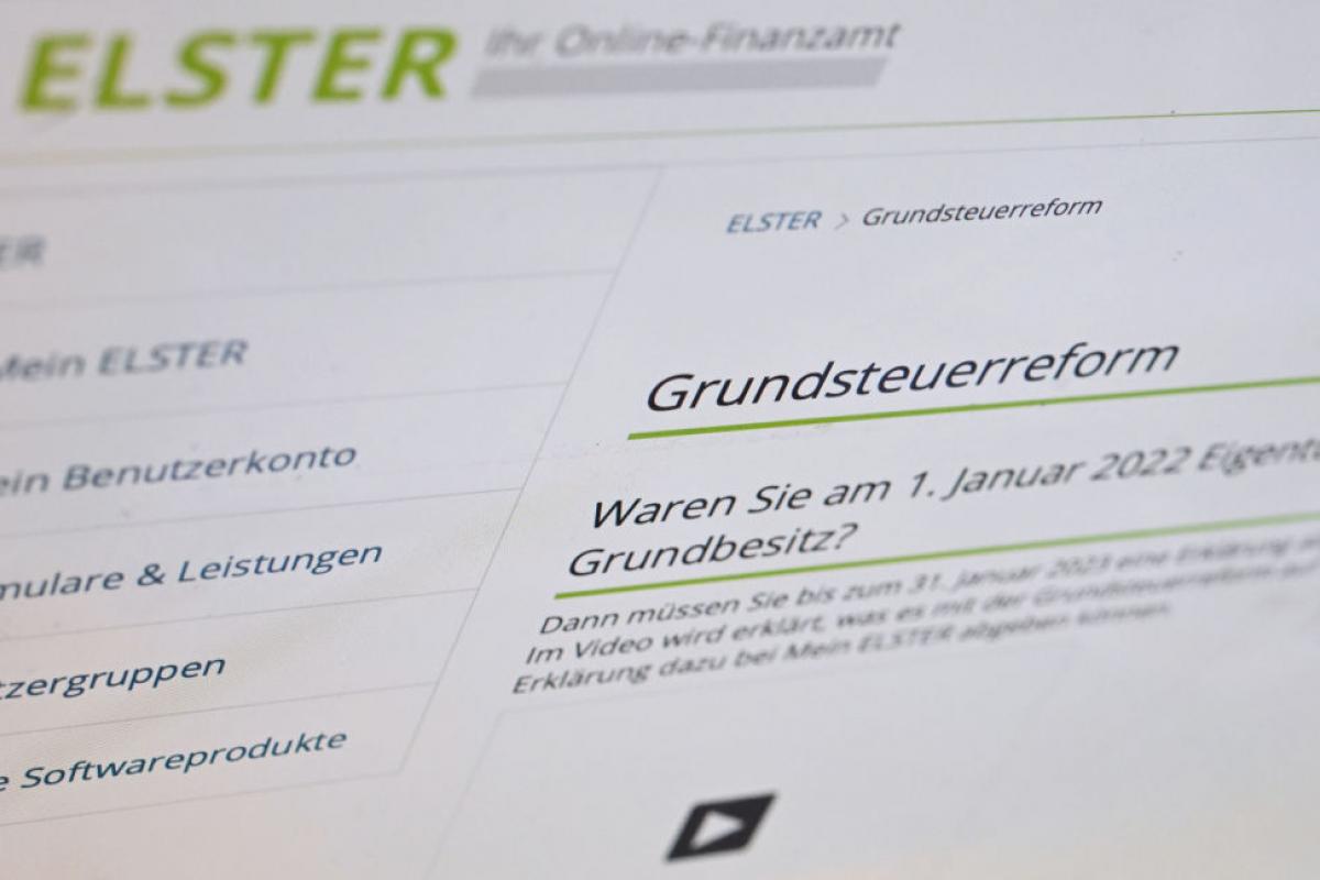 Vista del interior del portal web de la agencia tributaria de Alemania.