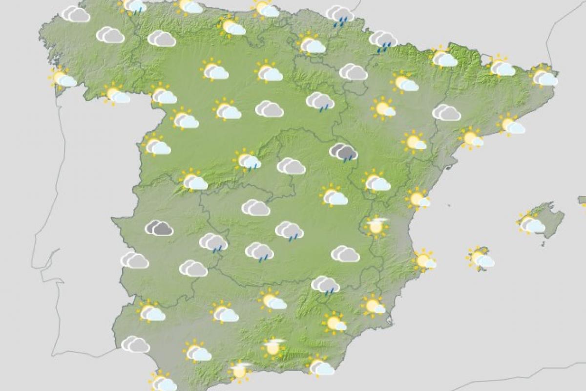 El mapa de previsión de la AEMET