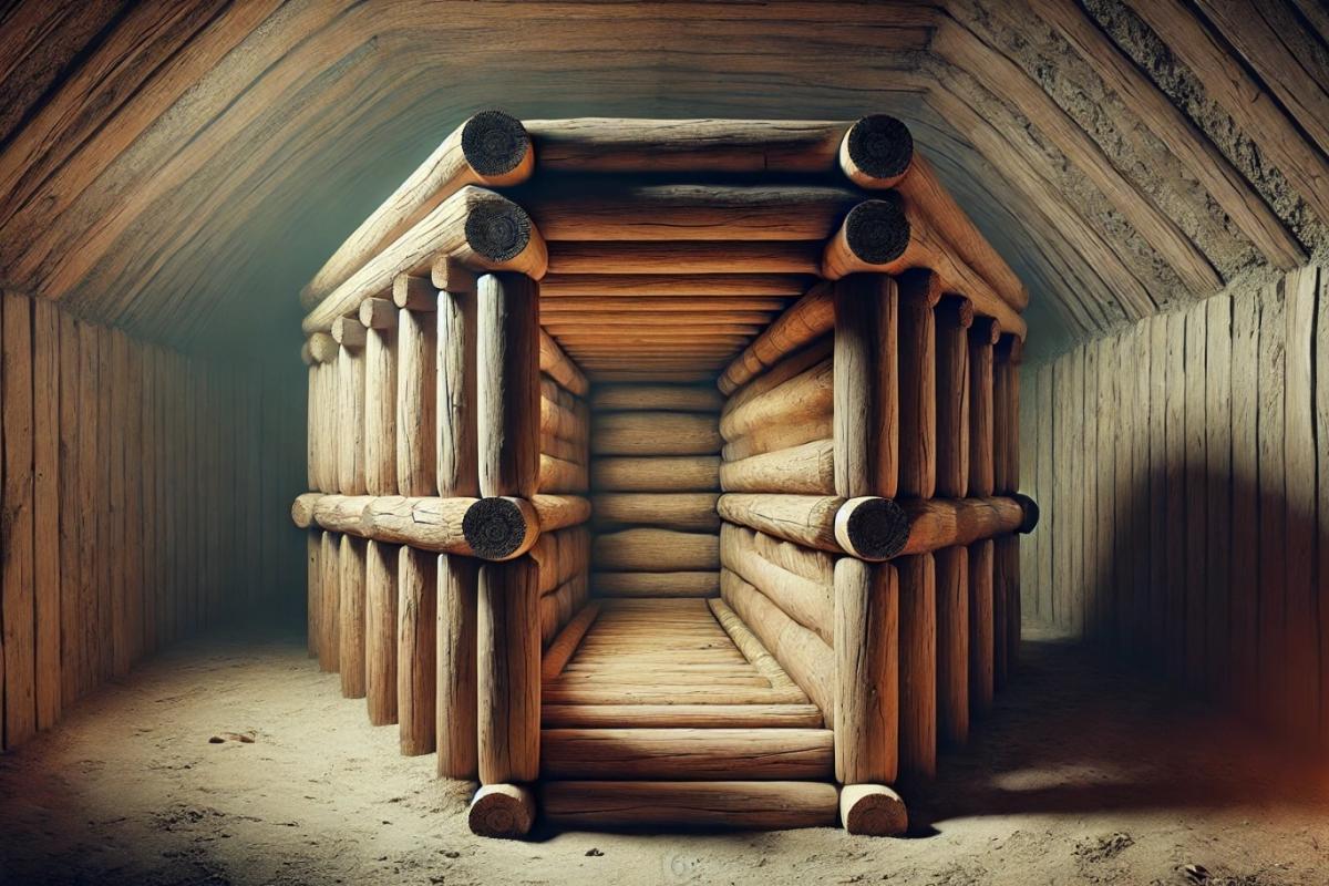 Ilustración generada por IA de una cámara funeraria.