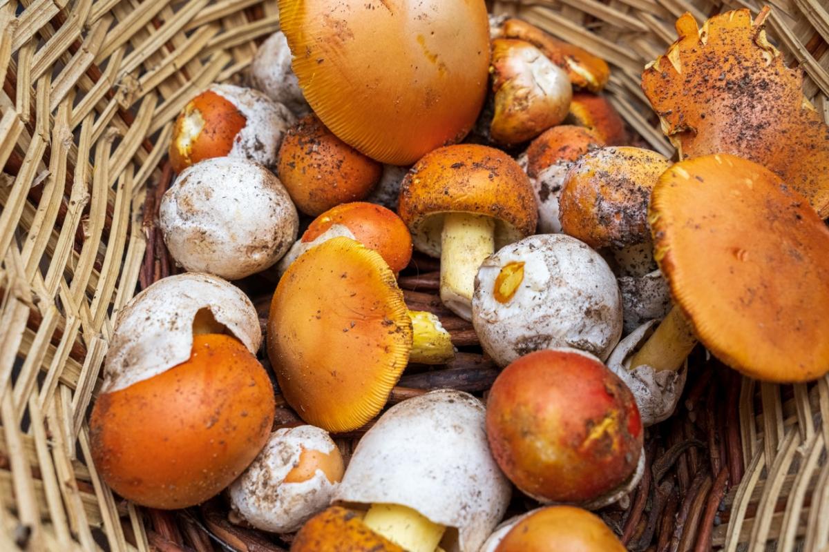 Una cesta llena de setas, una estampa habitual en los montes españoles en otoño.