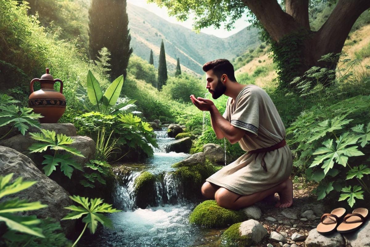 Recreación de personas en la Antigua Grecia.