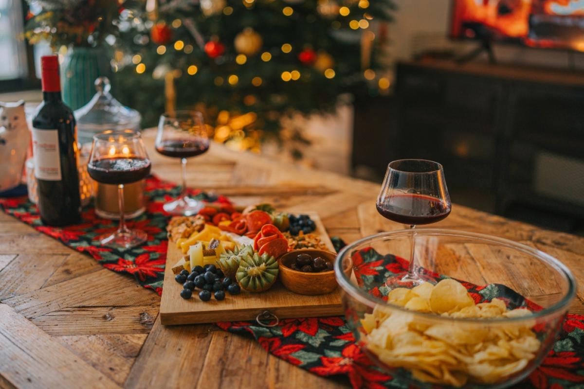 Mesa del comedor en Navidad