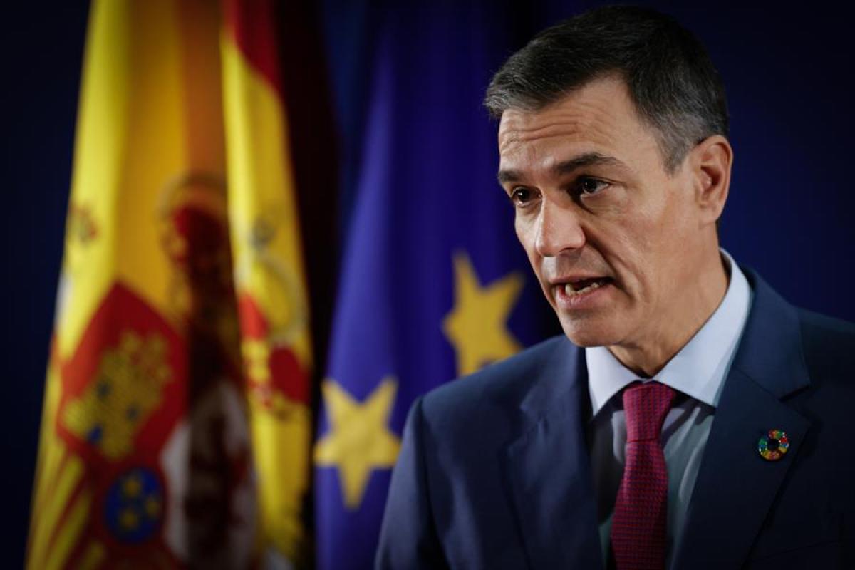 Pedro Sánchez, en su intervención desde Brasil