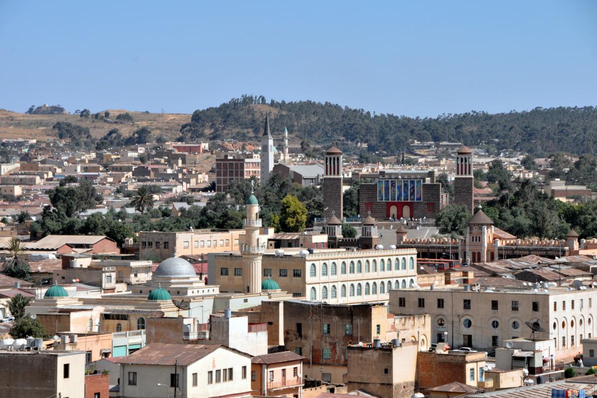 Vista de Asmara, capital de Eritrea (África).