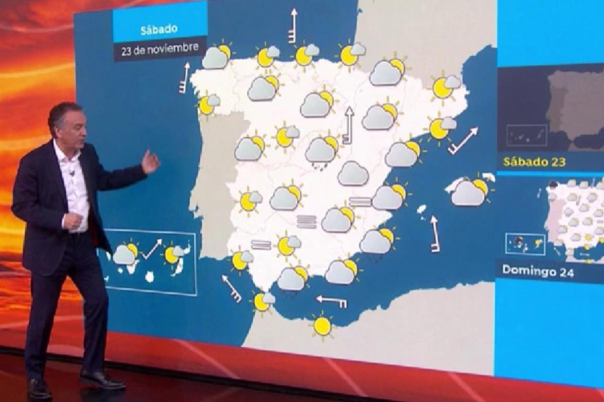 Roberto Brasero dando el tiempo