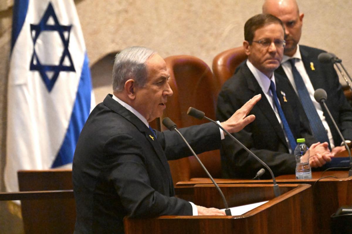 Benjamin Netanyahu, en el Parlamento israelí