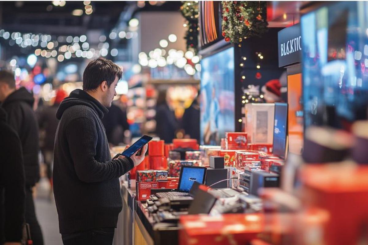 De compras por Navidad.