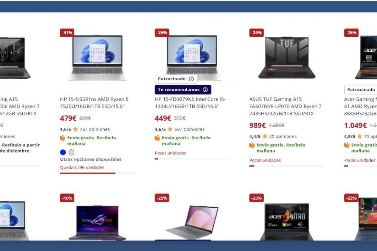 Oferta de consolas y ordenadores.